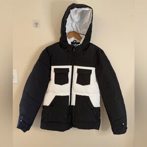 Black and White Men's Puffer Jacket